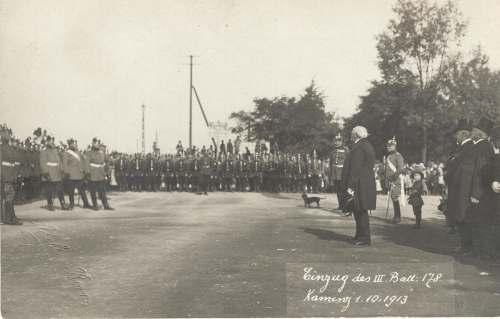 Familienchronik Oberlausitz: Oskar Müller, Parade Kamenz 3. Bat. 178te Infantriedivision.